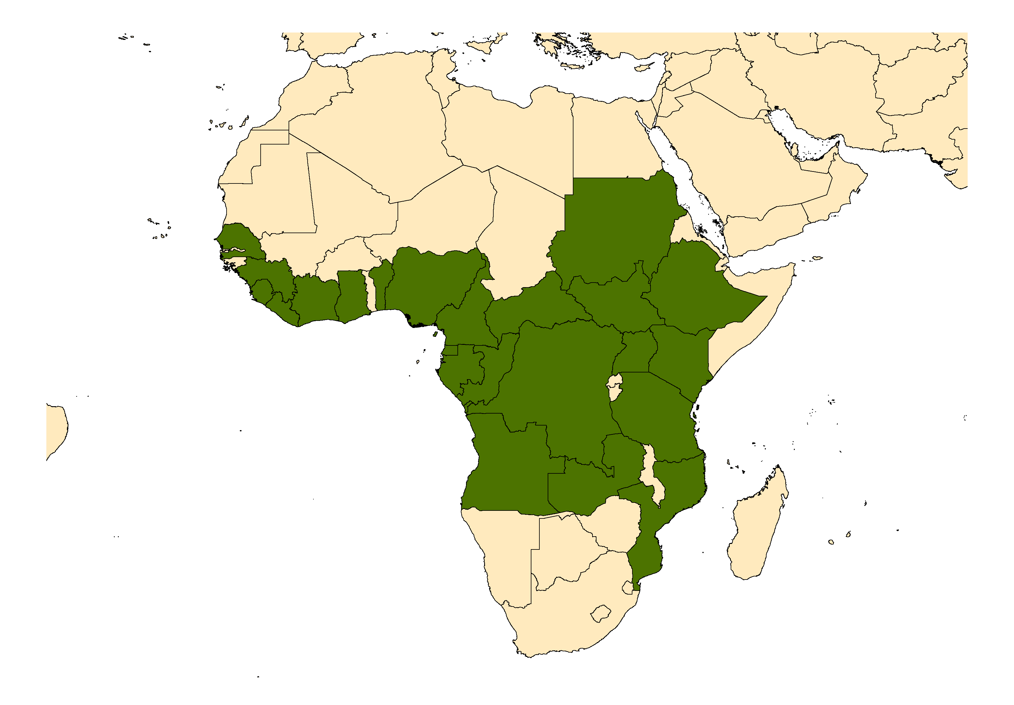 Distribution map for <em>Aedes africanus</em>  (Theobald, 1901)